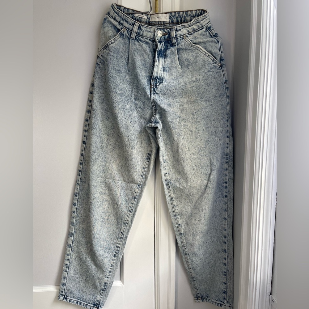 MNG Mango Acid Wash High Waisted Jeans | Size 1 USA/32 EUR